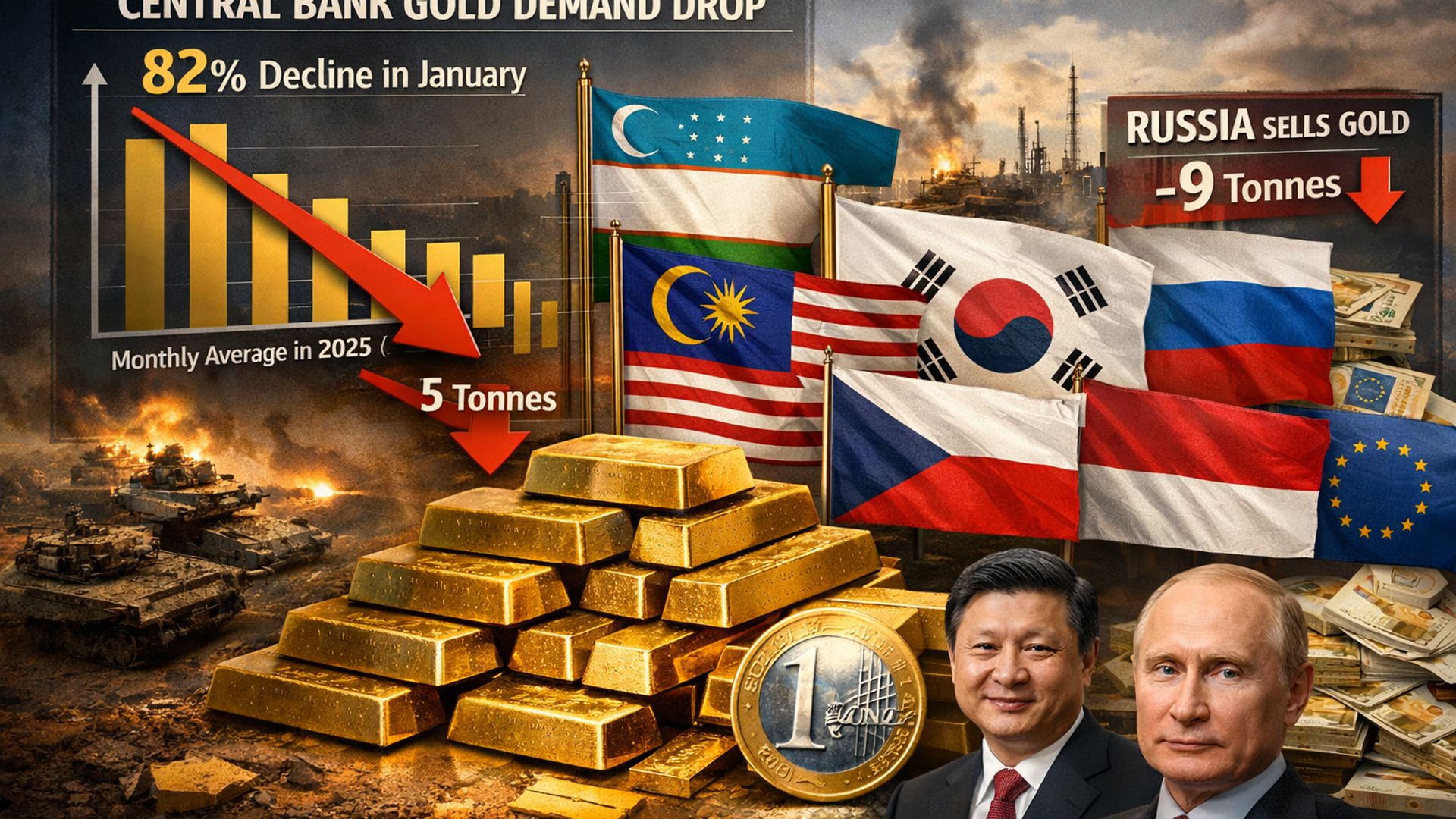 Nhu cầu vàng của ngân hàng trung ương giảm mạnh nhưng cơ sở tích trữ mở rộng