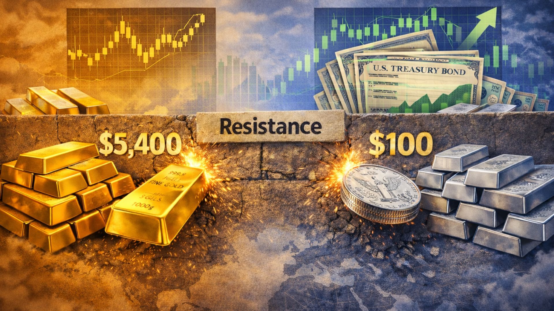 Giá vàng và bạc tiếp tục củng cố khi trái phiếu trở thành kênh trú ẩn mới