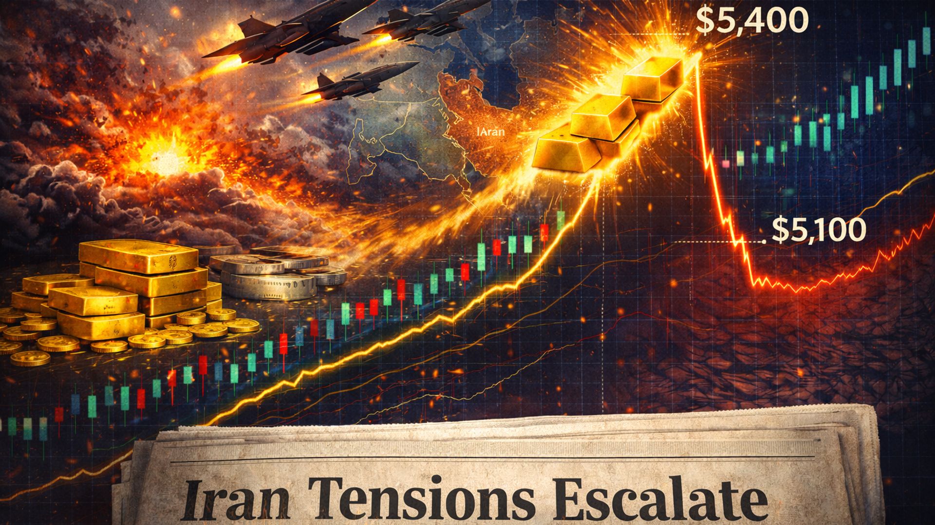 Giá vàng biến động mạnh sau căng thẳng Iran, Metals Focus dự báo xu hướng tăng