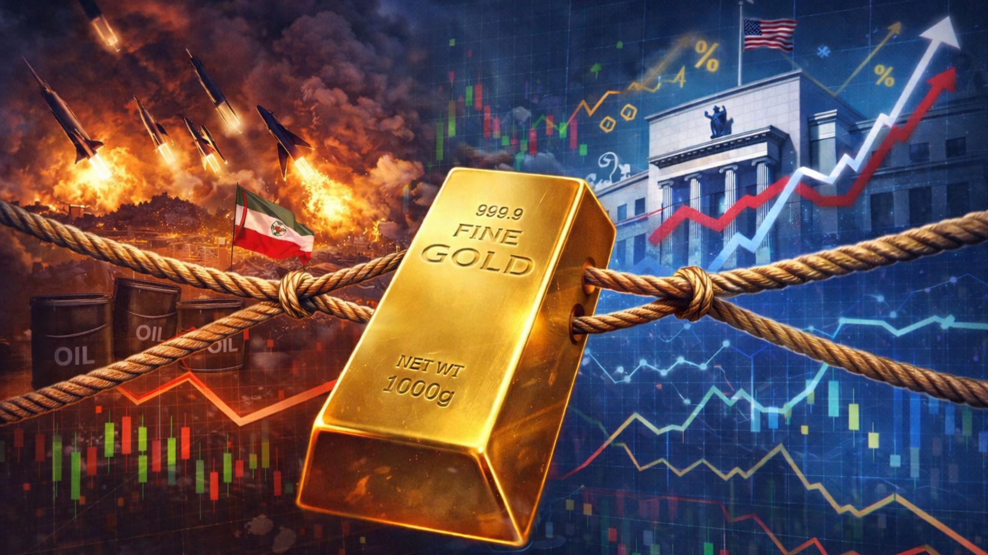 Giá vàng giảm giữa căng thẳng Trung Đông, nhà đầu tư lo ngưỡng 5.000 USD