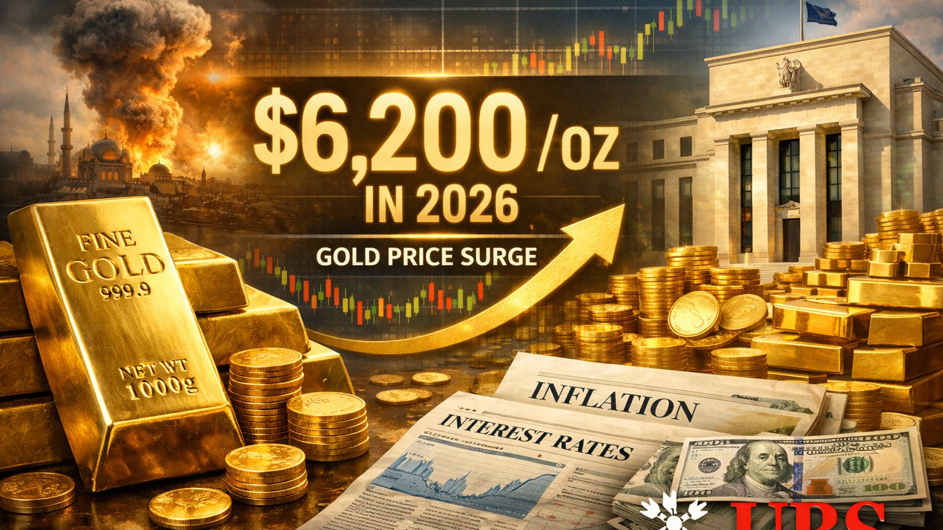 UBS dự báo giá vàng tăng 20% lên 6.200 USD/oz vào năm 2026