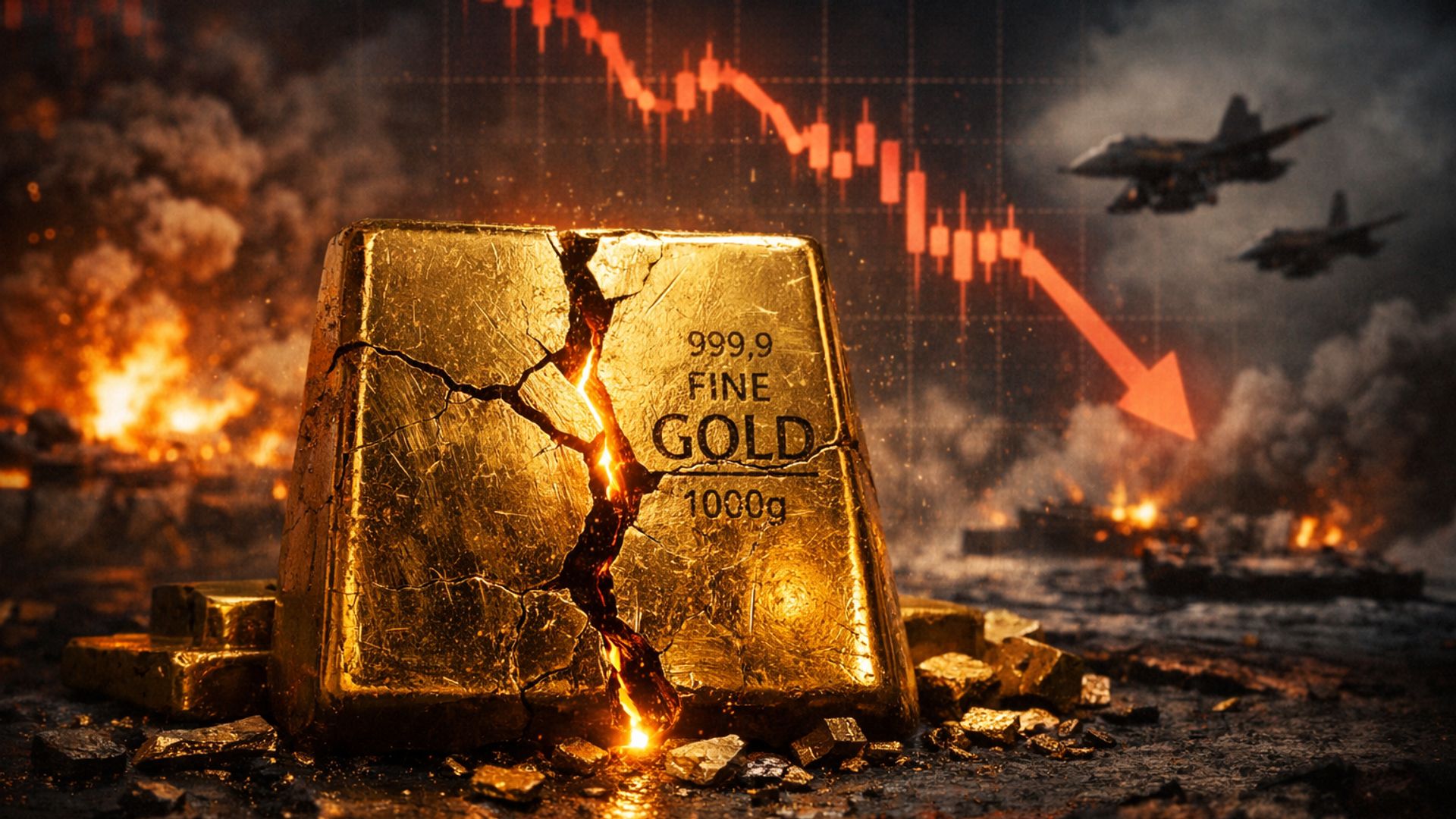 Giá vàng giảm sâu trước áp lực kỹ thuật và yếu tố cơ bản gia tăng