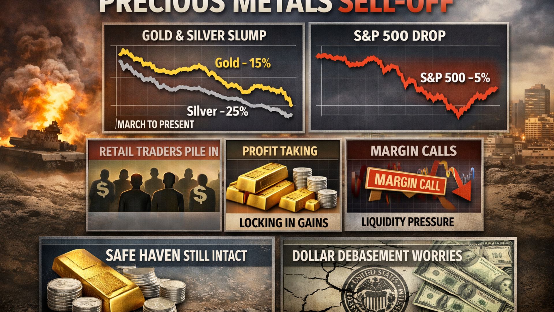 Giá vàng giảm bất ngờ: Nhà đầu tư cá nhân bán tháo, nhưng vai trò trú ẩn vẫn được khẳng định