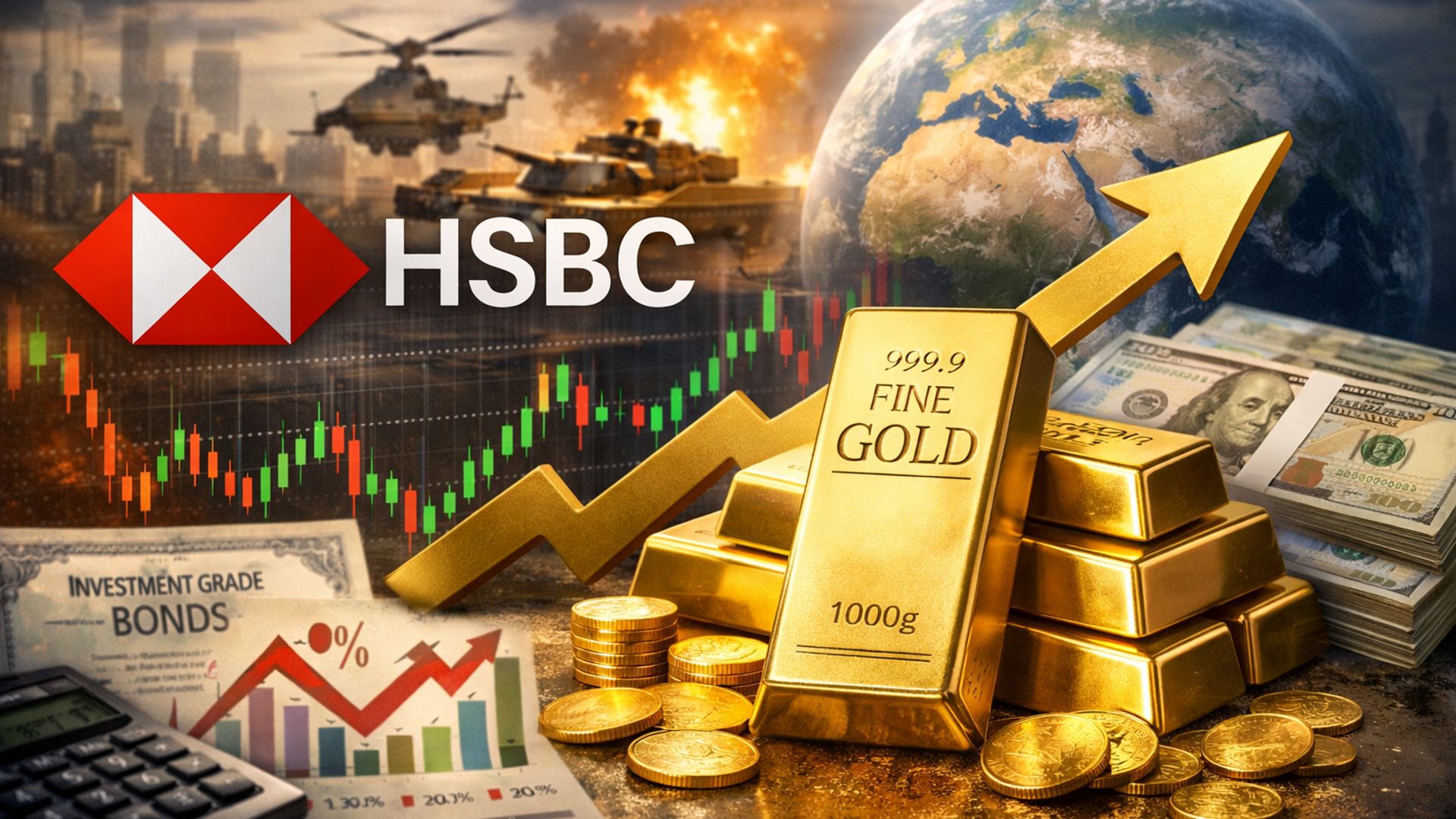 HSBC duy trì quan điểm tích cực về giá vàng nhờ vai trò đa dạng hóa và trú ẩn an toàn