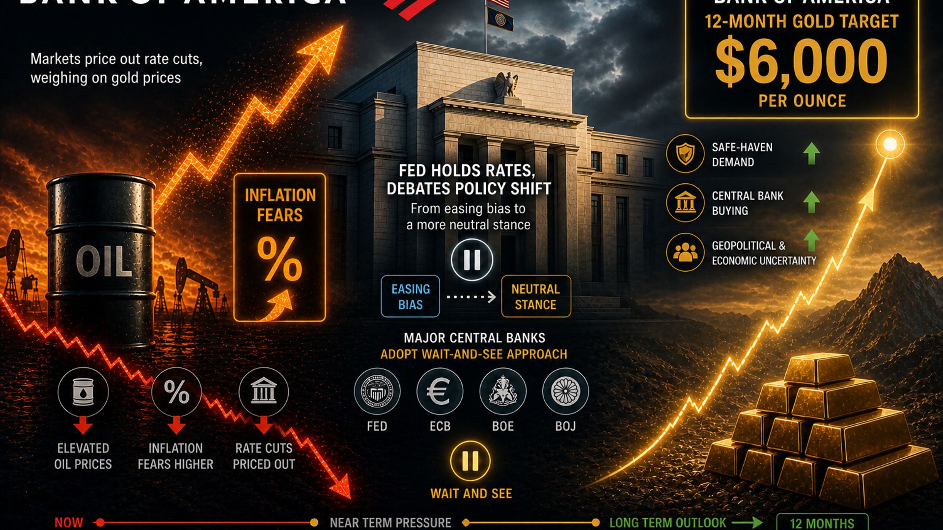 BofA giữ mục tiêu giá vàng 6.000 USD, bạc có thể bứt phá