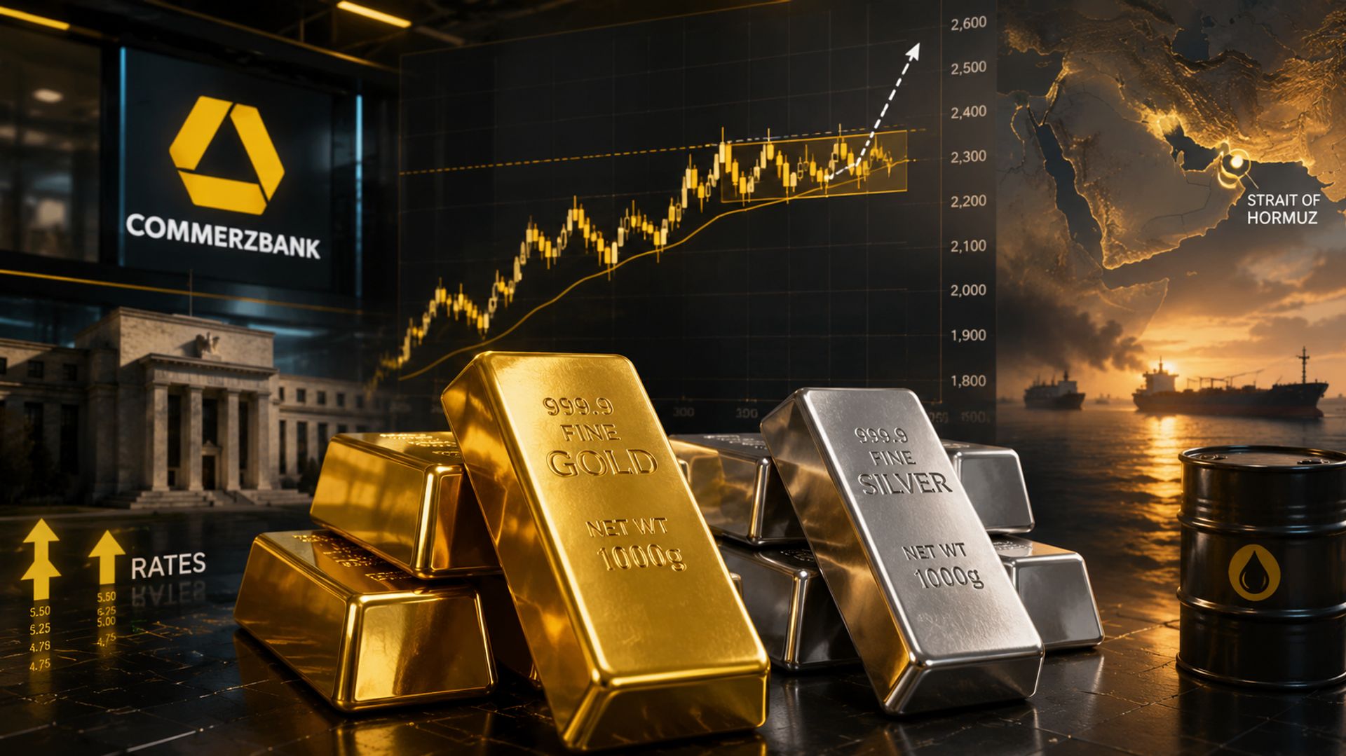 Commerzbank dự báo giá vàng 4.800 USD/oz, giá bạc 80 USD/oz cuối năm 2023