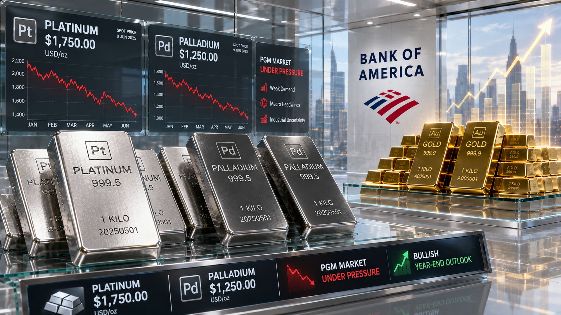 Giá bạch kim và palladium giảm sâu, xu hướng tăng giá cuối năm hấp dẫn