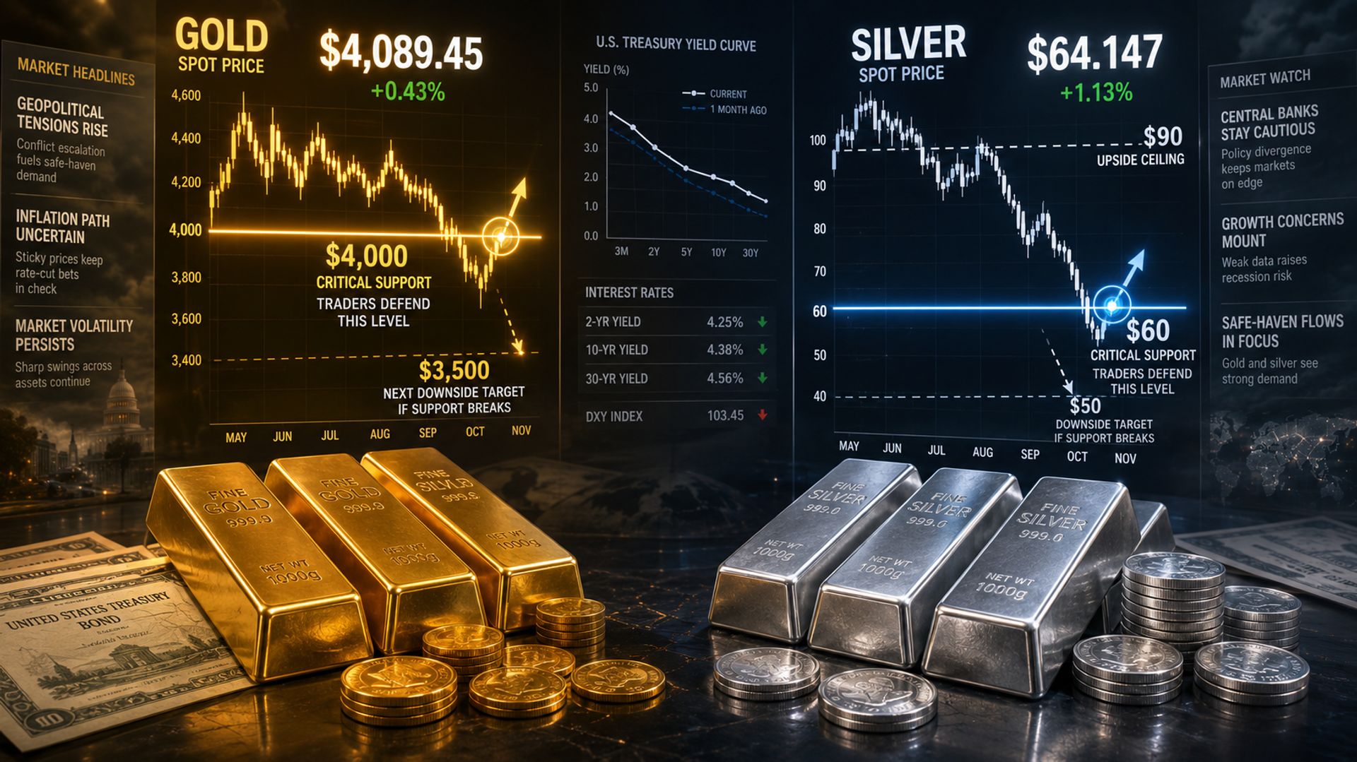 Giá vàng thế giới biến động, nhà đầu tư chuẩn bị giữ vững ngưỡng 4.000 USD