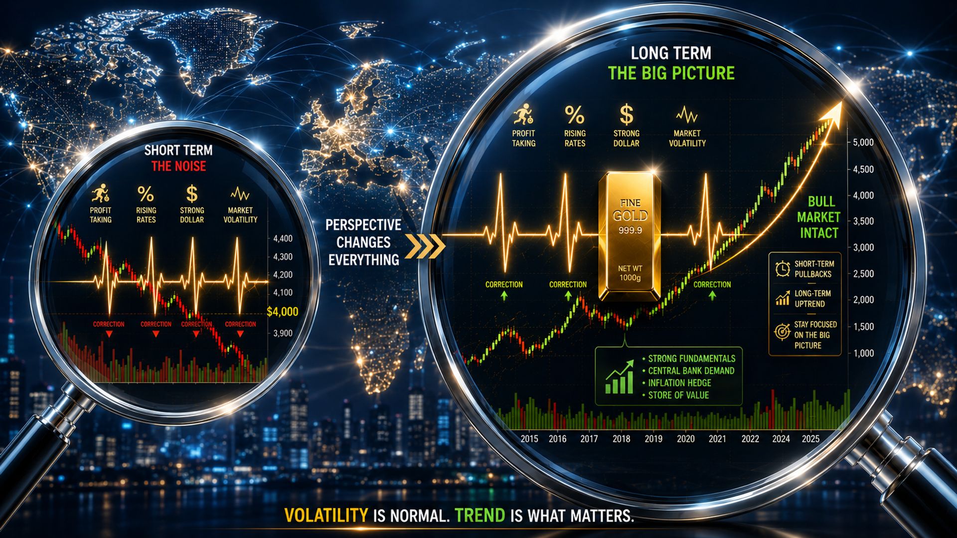 Không lo giá vàng giảm dưới 4.000 USD, xu hướng tăng dài hạn vẫn còn nguyên