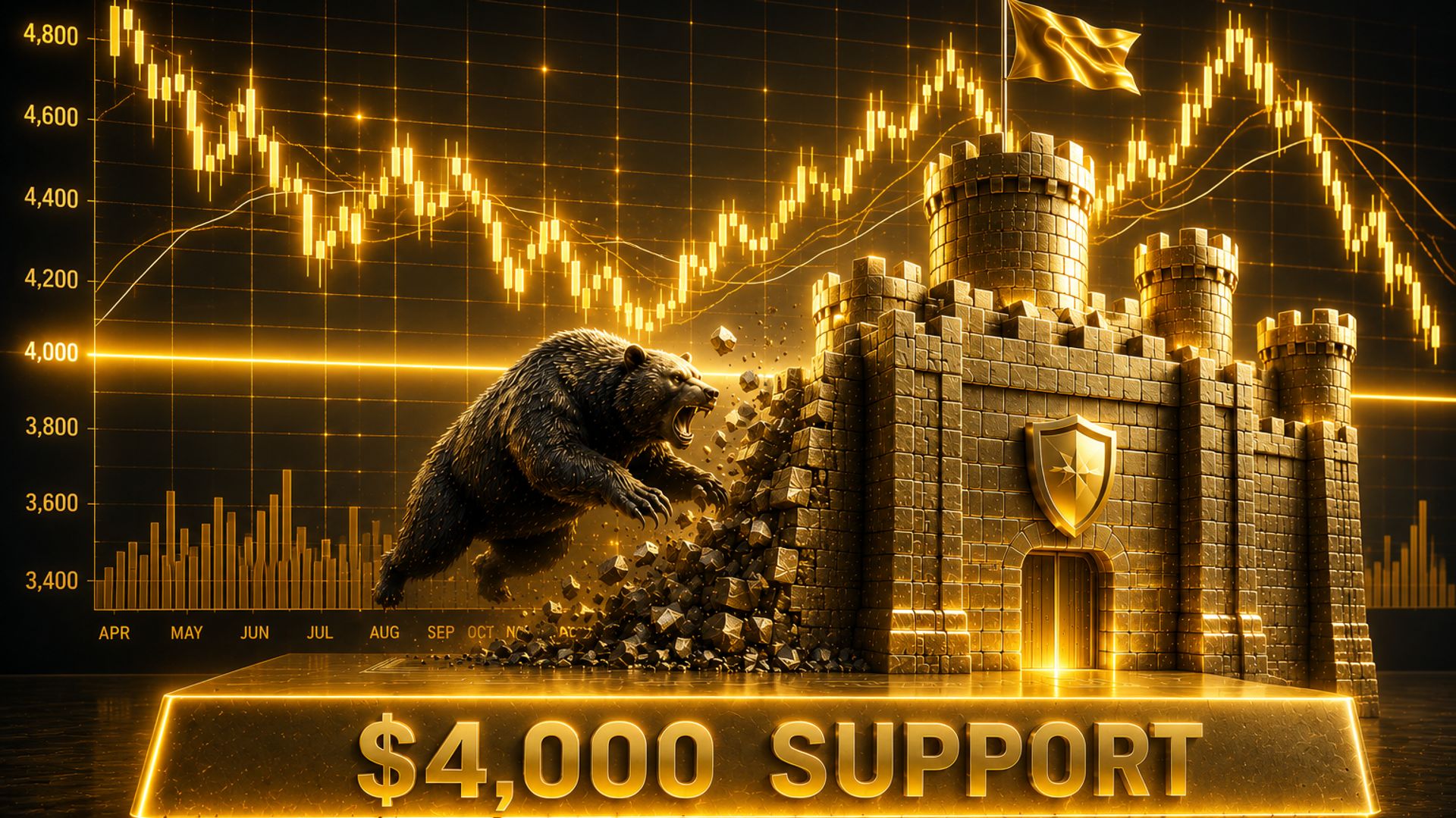 Giá vàng giữ mốc hỗ trợ 4.000 USD, nhà đầu tư chờ dấu hiệu đáy mới