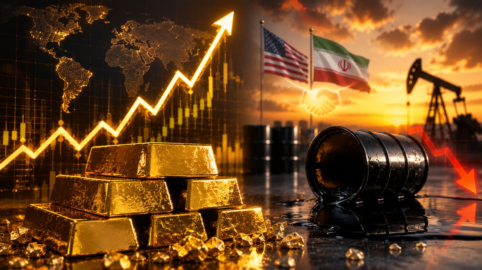 Giá vàng tăng vượt 4.350 USD/ounce khi giá dầu lao dốc, nhưng phục hồi chưa hoàn tất