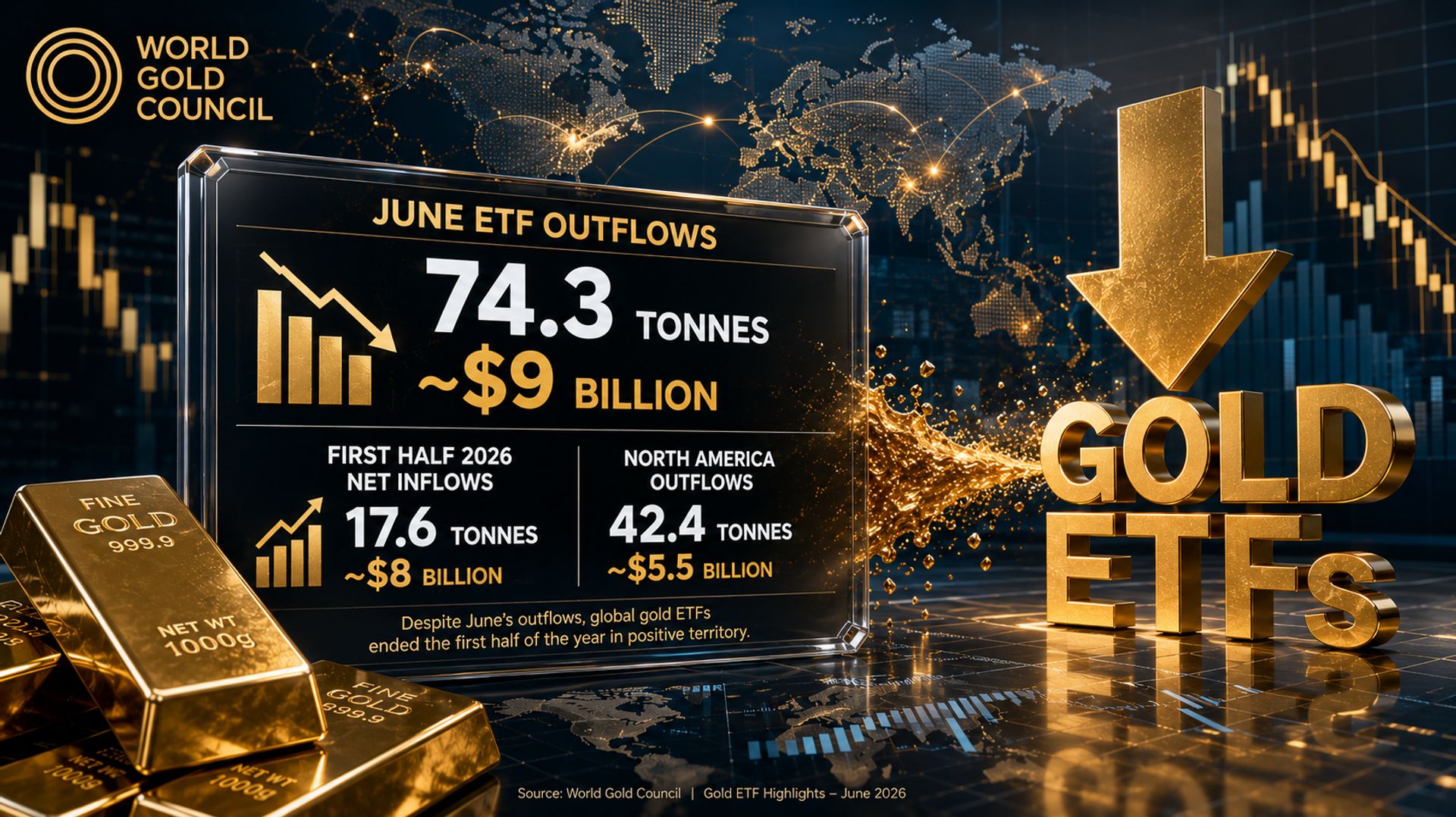 Nhà đầu tư rút ròng khỏi ETF vàng tháng 6 do kỳ vọng Fed thắt chặt