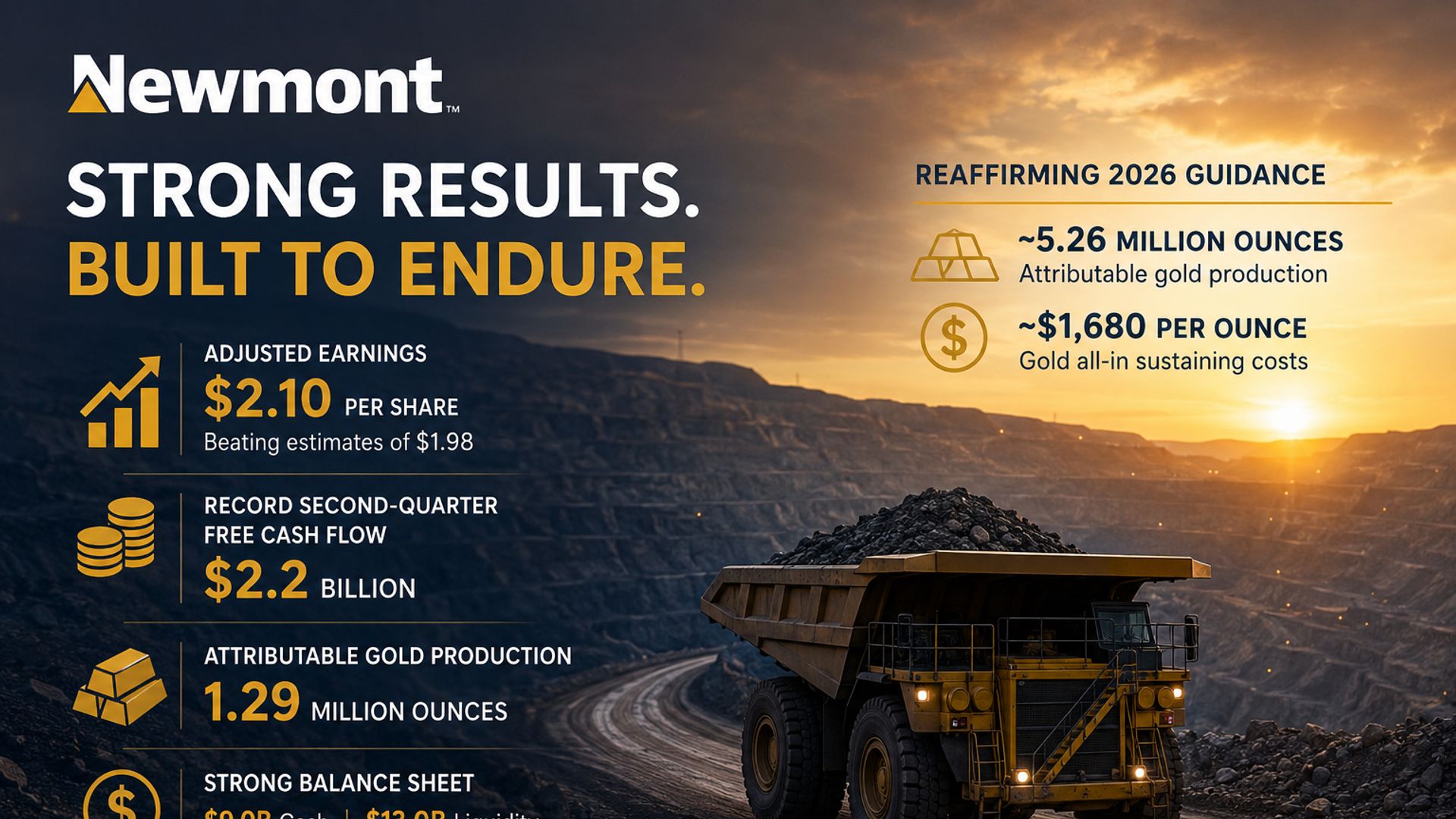 Newmont báo lãi kỷ lục quý 2 bất chấp giá vàng giảm 13%