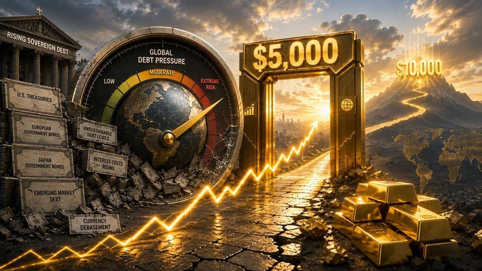 Giá vàng sắp chạm 5.000 USD/ounce, mốc 10.000 USD chỉ còn là vấn đề thời gian