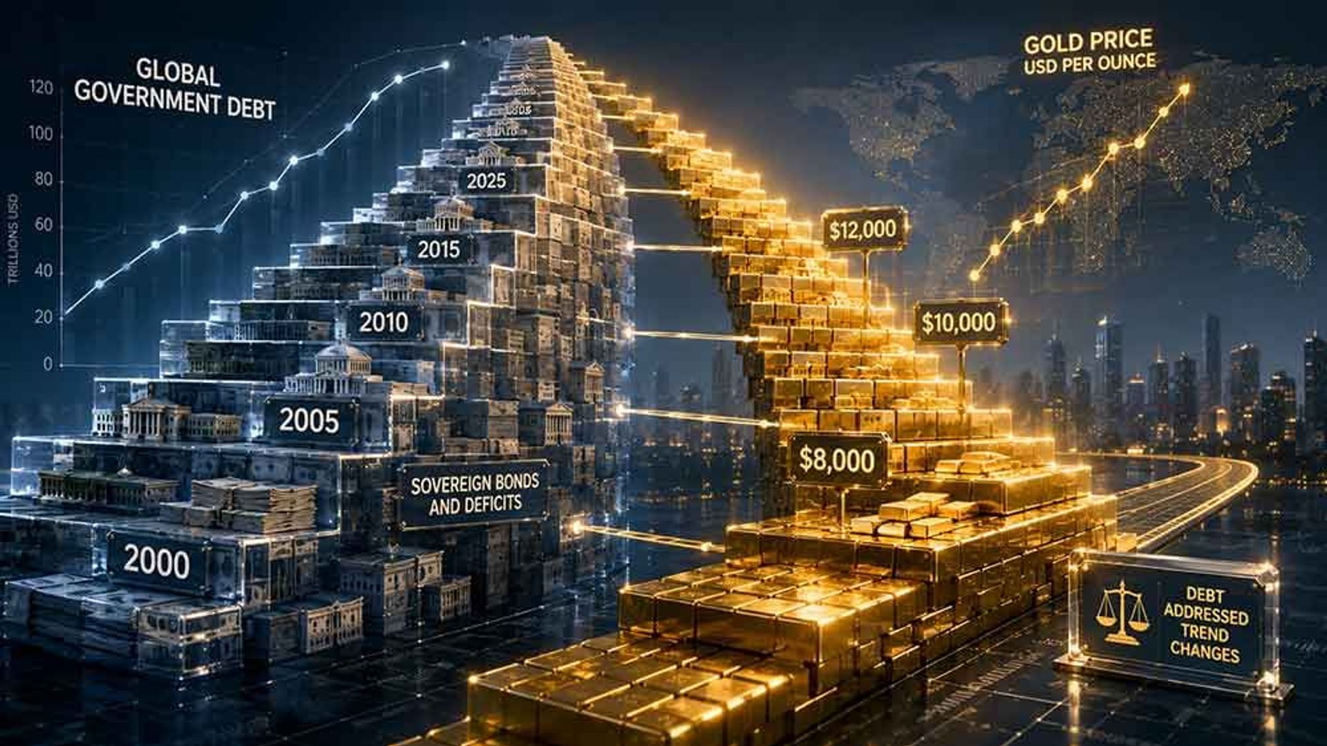Giá vàng dự báo tăng cao vượt $10,000 khi nợ công toàn cầu chưa được xử lý
