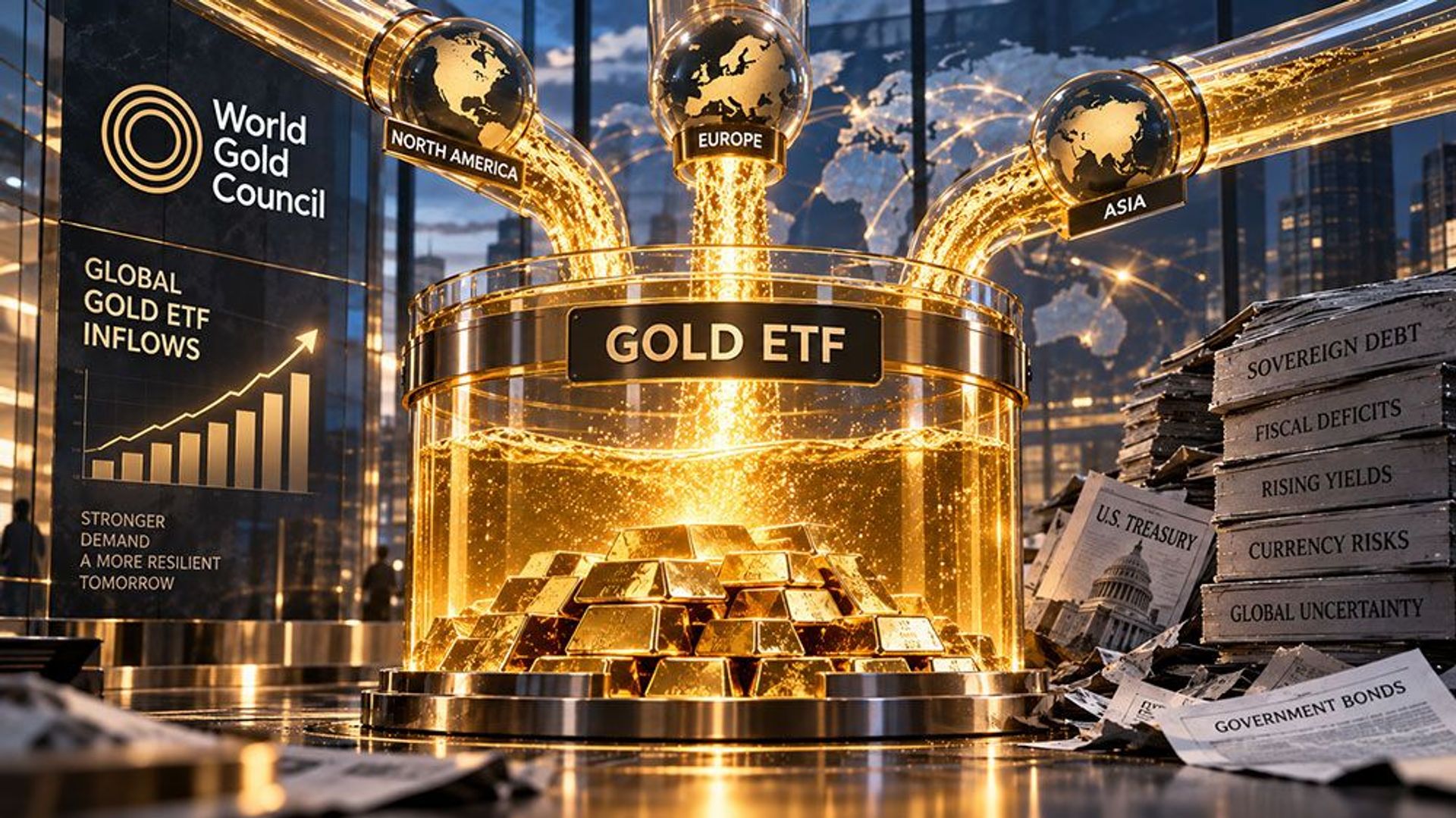 Dòng vốn 18 tỷ USD đổ vào quỹ ETF vàng toàn cầu tháng 8 gây sóng lớn giá vàng